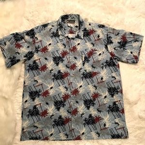 Columbia XCO Men XL Blue Short Sleeve Hawaiian